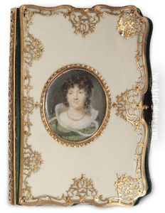 Portrait De Femme A La Robe De Velours Vert Bordee De Fourrure Blanche by Jean-Baptiste Isabey