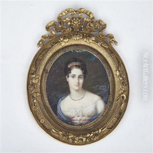 Portrait Miniature Of Letitia Buonaparte by Jean-Baptiste Isabey