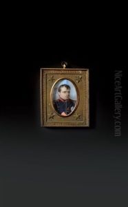 L"empereur Napoleon Ier En Buste En Uniforme De Colonel Des Chasseurs A Cheval De La Garde Imperiale by Jean-Baptiste Isabey