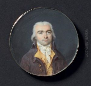 Portrait D'homme En Buste, Presque De Face, En Habit Jaune A Haut Col, A Gilet Jaune Et Cravate Blanche Nouee Portrait D'homme En Buste, Presque De Face, En Habit Jaune A Haut Col, A Gilet Jaune Et Cravate Blanche Nouee