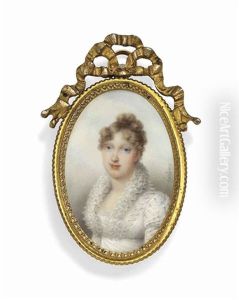 Marie Louise Of Austria (1791-1847), Empress Of The French, Later Duchess Of Parma, In White Empire-line Dress With High Frilled Collar