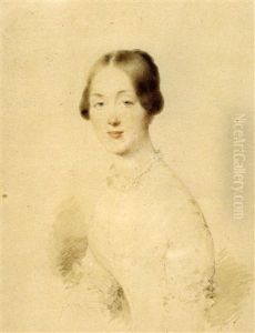 Portrait De Jeune Femme by Jean-Baptiste Isabey