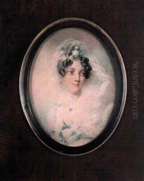 Portrait De Jeune Femme Vers La Droite En Robe De Soie - view 1