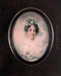 Portrait De Jeune Femme Vers La Droite En Robe De Soie by Jean-Baptiste Isabey