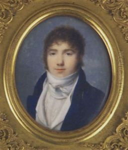 Un Homme De Qualite En Redingote Bleue, Gilet Et Cravate Blancs