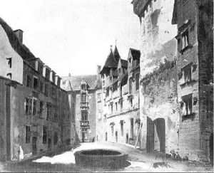 Vue De L'interieur D'une Cour D'un Hotel Moynageux by Jean-Baptiste Isabey