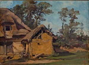 La Chaumiere by Louis-Gabriel-Eugene Isabey
