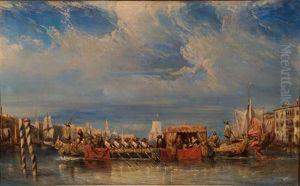 Venetian View by Louis-Gabriel-Eugene Isabey