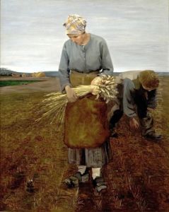 Gathering Grain by Albert Bartholome
