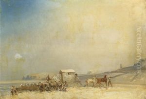 Etude Pour Le Debarquement De La Reine Victoria Au Treport En 1843