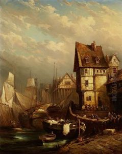 Scenes De Ports En Normandie (pair)
