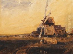 Alte Windmuhle by Louis-Gabriel-Eugene Isabey