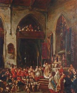 La Benediction De Saint-hubert by Louis-Gabriel-Eugene Isabey