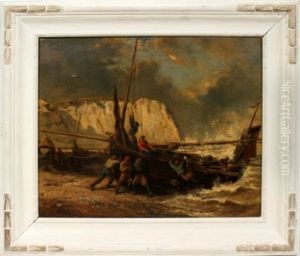 Normandy Coast Fishermen by Louis-Gabriel-Eugene Isabey