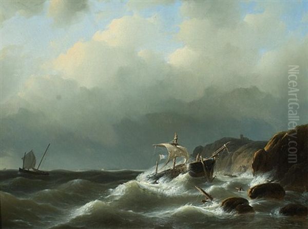 Abandoning A French Frigate - view 1