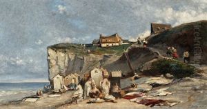 Bains De Mer De Bourdrin Entre St. Valery Sur Somme Et Le Toreport by Louis-Gabriel-Eugene Isabey