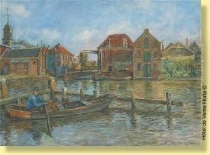 Pecheur A Proximite Du Pont A Bascule by Leon Bartholome