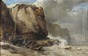 Pecheurs Sur Le Rivage by Louis-Gabriel-Eugene Isabey