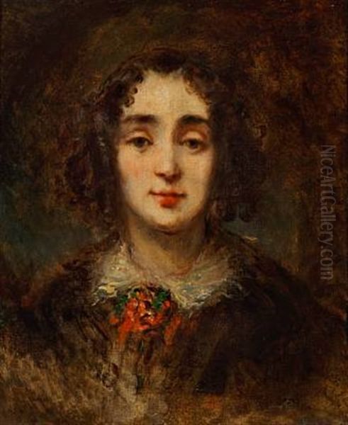 Portrait Of A Young Girl With Corkscrew Curls - view 1