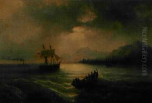 La Chaloupe A La Mer by Louis-Gabriel-Eugene Isabey