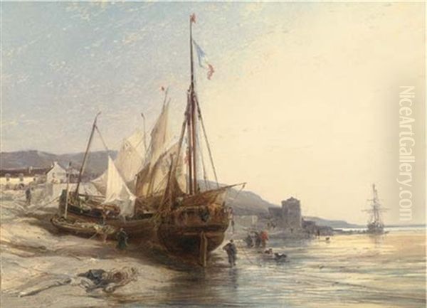 Fishing Boats On The Beach At Low Tide - view 1