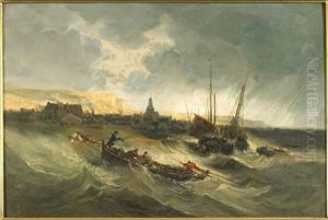 Mer Houleuse Pres De Dieppe