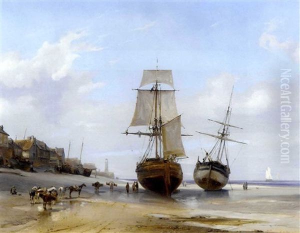 Bateaux Echoues (honfleur, Low Tide) - view 1