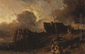 Shelter From The Storm by Louis-Gabriel-Eugene Isabey