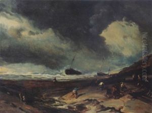 Scene De Naufrage by Louis-Gabriel-Eugene Isabey