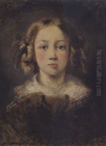 Portrait De Sa Fille Avec Son Chien