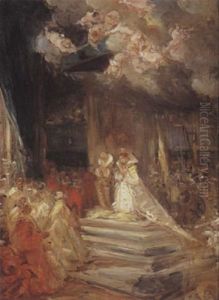 Le Mariage D'henry Iv by Louis-Gabriel-Eugene Isabey