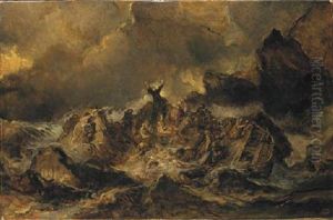 The Shipwreck by Louis-Gabriel-Eugene Isabey