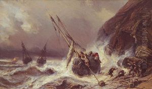 Scene De Naufrage by Louis-Gabriel-Eugene Isabey