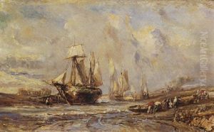 At Port by Louis-Gabriel-Eugene Isabey