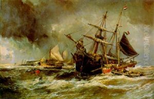 Bateaux Dans La Tempete by Louis-Gabriel-Eugene Isabey
