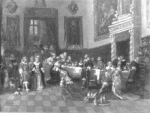 Court Scene by Louis-Gabriel-Eugene Isabey