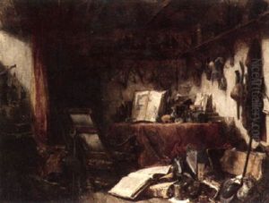 Interior Of A Study by Louis-Gabriel-Eugene Isabey