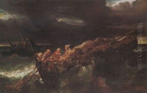 Bateaux De Peche En Temps Orageux by Louis-Gabriel-Eugene Isabey