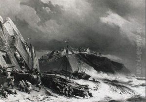 Sturmflut An Der Kuste by Louis-Gabriel-Eugene Isabey