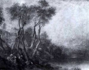 Idyliische Landschaft by Louis-Gabriel-Eugene Isabey