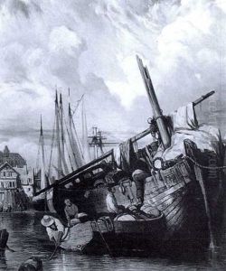 Franzosischer Seehafen Mit Machtiger Kathedrale Im          Hindergrund