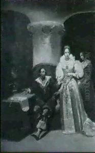 Der Ehevertrag Zwischen Einem Vornehmen Paar Des 16. Jhs.   Geschlossen by Louis-Gabriel-Eugene Isabey
