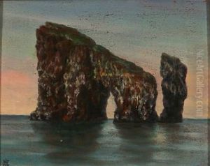 At Drangarnir And Tindholmur On The Faroe Islands by Christen Holm Isaksen