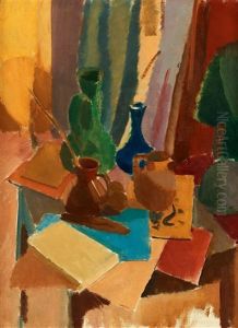 Stilleben (nature Morte Med Vaser Och Bocker I) by Karl Isakson