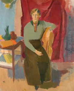 Sittande Kvinna I Gron Blus (sitting Woman In Green Blouse) by Karl Isakson