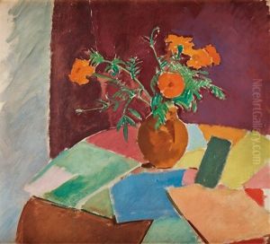 Nature Morte Med Tagetes (still Life With Tagetes) by Karl Isakson