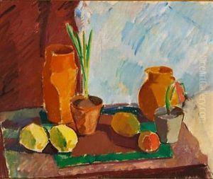 Nature Morte Med Hyacint, Vaser Og Frugter Nature Morte Med Hyacint, Vaser Og Frugter