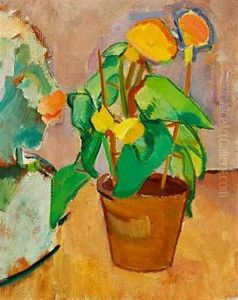 Nature Morte Med Gul Begonia