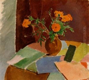 Nature Morte Med Tagetes by Karl Isakson