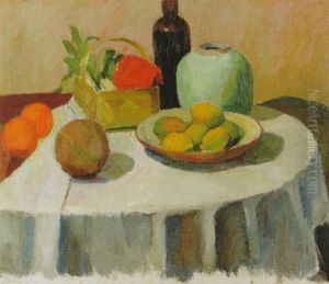 Stilleben Med Frukter, Krus Och Fat